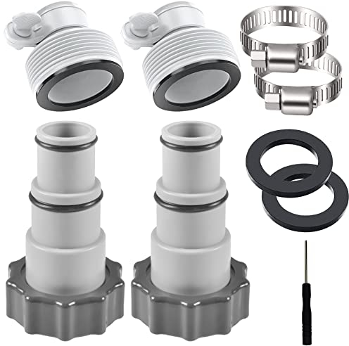 FGen Adaptador Manguera Piscina, Adaptador Manguera para Bomba, De Conexión Roscada De Piscina, con Collar, Adecuado para sistemas de filtración, bombas sumergibles