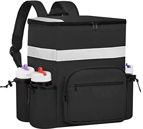 ZFZGFRCS Food Delivery Backpack Pizza Delivery Bag Insulated Delivery Bag with Cup Holders, Delivery Backpack with Support Boards for Bike Delivery, Food Delivery Bag for Carry HOT/COLD (Black)