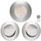 Scandinavian home 3er Set LED Spot 230V Dimmbar WarmDim 5,8W Warmweiß Schwenkbar 68mm - 75mm I Badezimmer IP44 I CRI 90 500lm 3000K I Edelstahldesign I LED Einbaustrahler Deckeneinbauleuchte flach