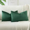 JOTOM Samt Kissenbezug Kissenhülle Sofakissen Dekokissen Kissenbezüge für Sofa Wohnzimmer Schlafzimmer 2er Set 40x60 cm Dunkelgrün