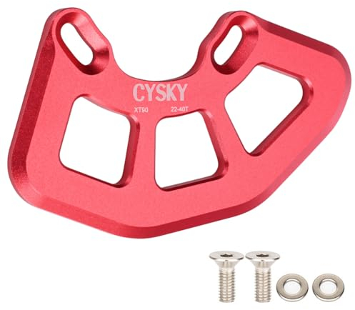 CYSKY Legierung MTB Kettenschutz, ISCG05 Fahrrad-Kettenschutz für 22T-40T Einzelkettenblätter, Schutz für Mountainbike Kette, BMX Kette (Rot)