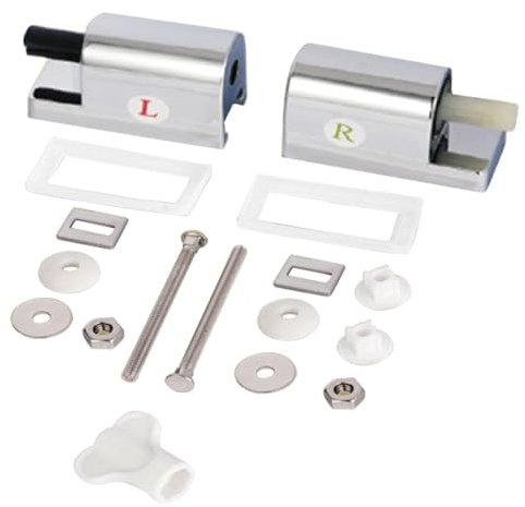 1pair Toilet Seat Fittings-Stainless Steel Hinge Fixing Kit Replacements,Rubber Accessories ABS Left Right Bathroom Home for Duroplast Toilet Seats Use(Silver)