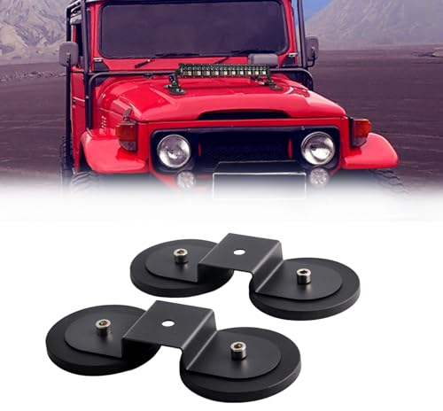 Chelhead 2 pièces 2.60in Support de montage de barre LED à base Fort magnétique Support ventouse puissant, Convient pour voiture véhicule tout-terrain phare de camion barre lumineuse de toit