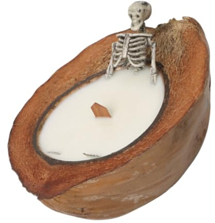 OUNONA Schädel-Kokosnuss-Diffusor Kerze für Halloween Halloween-Dekor Ornament Wohnkultur gotische Kerze Duftkerzen für Partys Modellieren Dekorationen Knochen Soja-Wachs