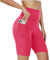 AMIYOYO Radlerhose Damen mit Taschen High Waist Sporthose Kurze Leggings Blickdicht Sportshorts Dehnbar Hotpants Bequem für Sommer Yoga Fitness Gym(Rot,XXL=DE50-54)