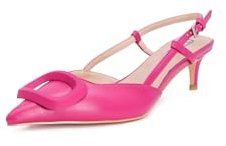 QUEEN HELENA Scarpe Basse Eleganti Decollete con Tacco Donna K3363 (Fucsia, Sistema Taglie Calzature EU, Adulto, Donna, Numero, Media, 40)
