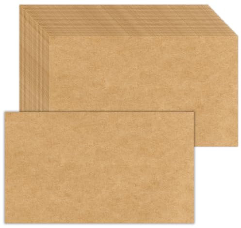 Blanko-Karton, Kraftpapier, 14 x 21 cm, 36,3 kg dickes Papier für selbstgemachte Einladungen, Notizen, Grußkarten, Tischkarten – Schreiben, Stempeln, Malen, Zeichnen, 50 Stück