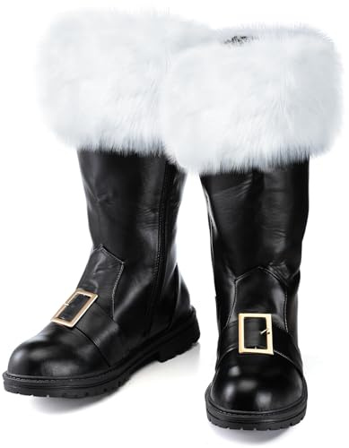 Liitrsh Christmas Santa Claus Boots, Black, Us 12-13, Buckle Strap