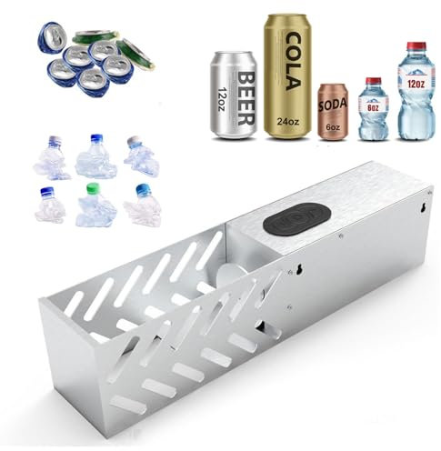 RSQQL Automatic Electric Can Crusher for Recycling - Wall Mounted Can Trash Compactor for 12oz-16oz Aluminum Cans - for Seltzer, Soda, Cola, and Beer Cans