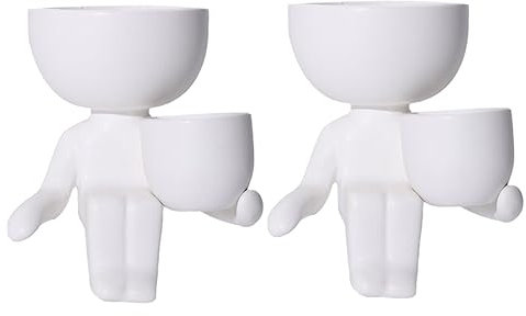 BCOATH 2St Abbildung Blumentopf aus Keramik Mini-Gartentopf Outdoor-Töpfe für Pflanzen tooniesfiguren bescherung Weihnachten einmachgläser künstliche Pflanzen Blumentopf Wohnkultur Weiß