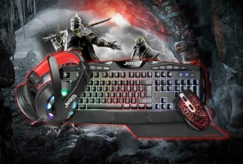 Gaming Kit, Keyboard, Mouse, Pad, Headset Bundle for PC Users