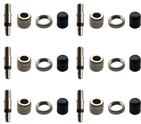 24 Stück Fahrradventil Blitzventil Ersatz Set,Dunlop Ventil-Einsatz mit Dichtung,Ventilkappen Fahrrad,Schwalbe Click Valve Set,Fahrradräder Ventil Ersatzteile,Ventilkappen für Fahrrad-Ventil Wechsel