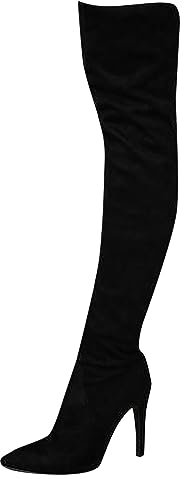 Stivali al ginocchio da donna stivali alti da donna con tacco alto grosso stivali in pelle scamosciata stivali da donna bianchi al ginocchio stivali da cowboy larghi stivali da donna neri con tacco