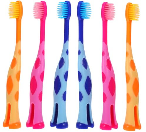 KOMBIUDA 6stücke Pack Kinderzahnbürsten Mit Weichen Borsten Süße Kleinkindzahnbürste Manuelle Zahnbürste Für Junge Mädchen Kompakt Und Tragbar in Verschiedenen Farben Erhältlich