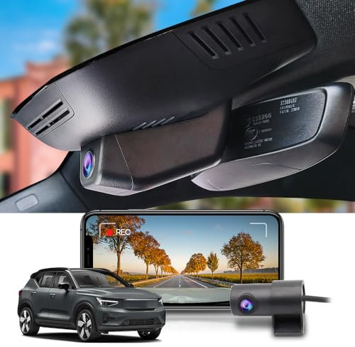 Fitcamx Dashcam Vorne Hinten 2160P+1080P Passend für Volvo EX40 2024 2025 Core Ultimate Plus Ultra, OEM Dashcam 4K UHD Video WiFi, G-Sensor, Loop-Aufnahm, Night Vision, WDR Auto Kamera, 128 GB-Karte