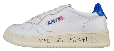 AUTRY Scarpe Sneakers Unisex Medalist in Pelle ML06 Bianco Bluette (Bianco Blu, Sistema Taglie Calzature EU, Adulto, Numero, Media, 45)