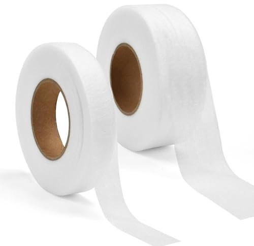 nuluxi 2 Stück Saumband zum Aufbügeln Waschfest 64mx2cm 64mx4cm Bügelband für Vorhänge zum Kürzen Saumband ohne Nähen Rolle für Kleidung Vorhänge Jeans Hosen Kragen Kleben Basteln