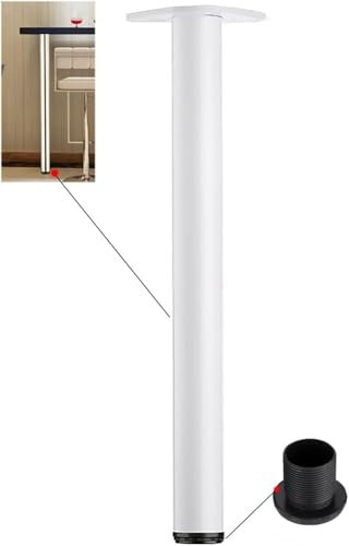 Pieds de table réglables, pieds de bar à petit-déjeuner, pieds de bar à petit-déjeuner réglables, 1 pied de table réglable, pieds de table à manger en acier, pieds de meubles en tube rond(85cm)