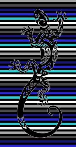 Miracle Home. Strandtuch aus ägyptischer Baumwolle, Salamander, Blau, 80% Baumwolle, 20% Polyester, 90 x 165 cm, 12063