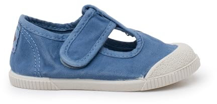 Pisamonas Pepitos Puntera Barefoot Lona Lavada Talla 20 Color Azul Jeans