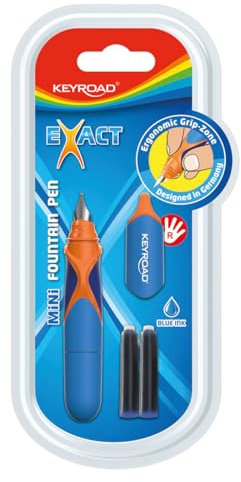 KEYROAD Füllfederhalter, Mini Füllfeder, 2 Blaue Patronen Gratis, Blister, Farbmix, Füller Anfänger