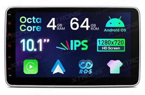 XTRONS TID101L Radio para coche 2 DIN GPS 10.1 pulgadas Android 14 WiFi 4G USB Carplay DSP