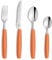Beckmann & Rommerskirchen VALOA Besteck Set 4 Personen - 16-teilig - Orange - Spülmaschinenfest - Hochglanzpoliert - Essbesteck: 4x Messer, Gabel, Esslöffel, Kaffeelöffel