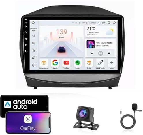 Android 15 Autoradio für Hyundai ix35 2011-2014| Hochwertiges kapazitives Touchscreen-Autoradio | CarPlay/Android Auto | GPS-Navigation | Bluetooth | Rückfahrkamera | Plug-and-Play