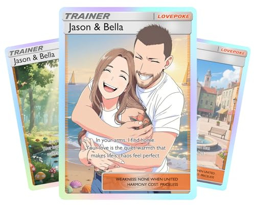 GBVllexuii Carte Poke personnalisée avec photo nom texte personnalisé Poke Portriat Card Trainer personnalisé ou cartes de personnage pour anniversaire