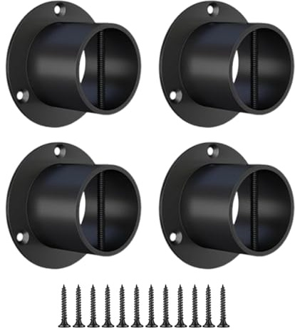 Deck Rope End Cap – 4PCS Metal Rail Support Covers, Black Fencing Fittings | Rust-Resistant Rope Line Mounts for Outdoor Patio, Garden, Terrace, Heavy-Duty Cable Anchors for Wood or Metal Posts