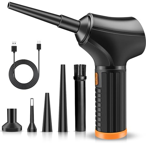 Elektrischer Staubwedel Druckluftspray 100000 U/min, 3-Gang Luftkompressor mit 2000mAh Akku, USB-Ladegerät für PC/Tastatur/Auto/Elektronik/Sofa - Inkl, Staubgebläse, Laubbläser, Luftpumpe, Air Duster