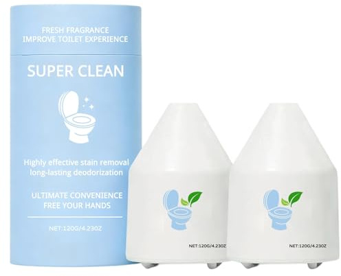 Neu verbesserter Super Clean WC-Reiniger: Kein Schrubben nötig, frischer Duft, entfernt Kalkablagerungen, geeignet für Waschbecken, Fliesenwände, Urinale und Hocktoiletten