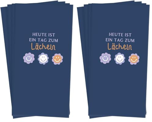 Grafik Werkstatt Taschentücher mit Spruch | Geschenkidee | 10 Stück | Lächeln (Packung mit 2)