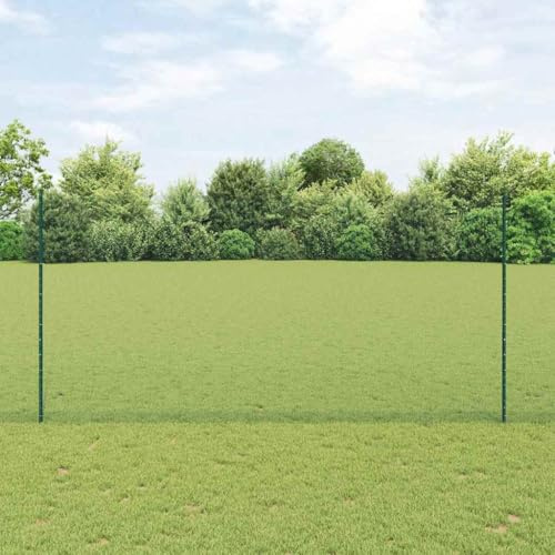 Clôture avec poteaux - Vert - 1,6 x 25 m - En acier et PVC - Panneau brise-vue durable pour jardin et terrasse - Montage facile - Résistant aux UV