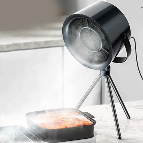 Desktop Cooker Hood Mini Household Portable Extractor Hood Small Kitchen Exhaust Fan For Home Kitchen BBQ 5V/2A(Black Gray)