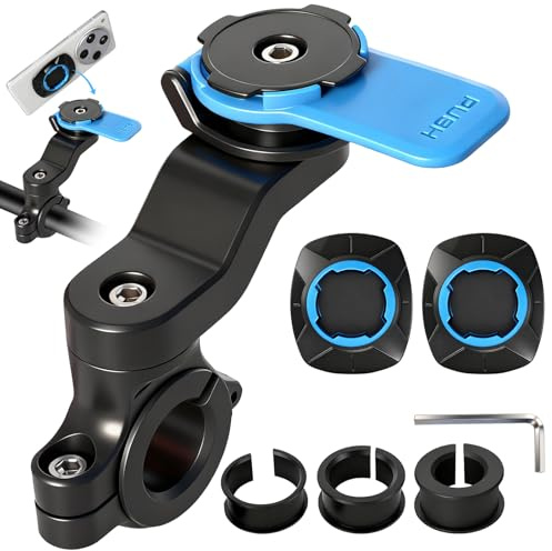 Tarana Support Telephone Moto,Porte Telephone Velo,Porte Telephone Moto | Bleu Handlebar Mount Support de Téléphone,2 autocollants,Portable Amovible Rotatif à 360° pour Vélo,Trottinette,Quad,Scooter