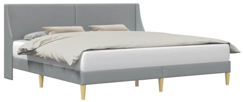vidaXL Bettrahmen mit Kopfteil Verbindungsplatte, Moderner Bettrahmen, rechteckiges Design, mit Stoff bezogen, platzsparender, Cooler Schlafzimmerschrank