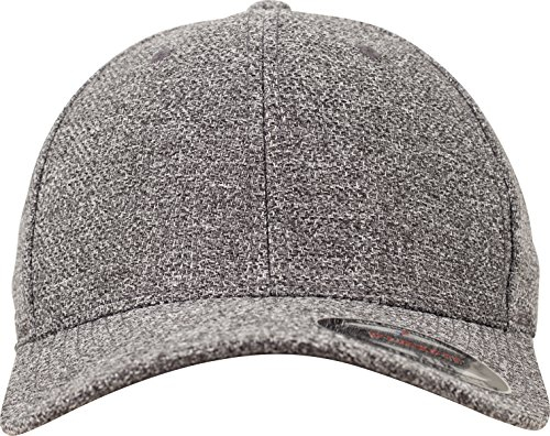 Flexfit Unisex 6355-Flexfit Melange Cap Kappe, dk.heathergrey, S/M