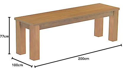 Esstisch Rio Kanto 200x100 cm Eiche Natur Pinie Massivholz Größe und Farbe wählbar Esszimmertisch Küchentisch Holztisch Echtholz vorgerichtet für Ansteckplatten Tisch ausziehbar Brasilmöbel