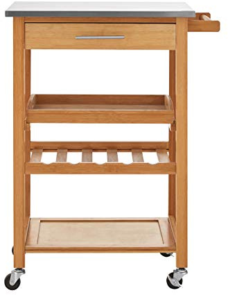 Premier Housewares Kitchen Trolley, Wood, Natural, 41 x 58 x 87 cm