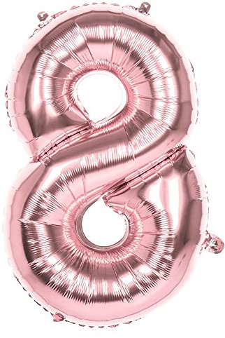 Boland - Folienballon Zahl, Größe 86 cm, Rosegold, Zahlenballon, Nummer, Ballon, Luft, Geburtstag, Jubiläum, Jubiläumsjahr, Lebensjahr, Überraschungsparty, Kindergeburtstag, Dekoration