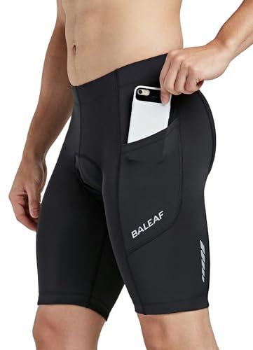 baleaf Radlerhose Herren Fahrradhose Gepolstert Radfahrerhose mit Sitzpolster Radunterhose Atmungsaktive Schnelltrocknend Rennrad Hose Herren Schwarz L