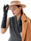 VIKIDEER Elegante Winterhandschuhe für Damen, lange Lederhandschuhe, mit Touchscreen, warm gefüttert, echtes Leder, Schwarz, 15.5''-black, X-Large