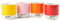Pantone doppelwandiger Porzellan-Thermobecher Cortado, ohne Henkel,190ml, 4er-Set in Geschenkbox, Yellow 012, Red 2035, Orange 021, Light Pink 182