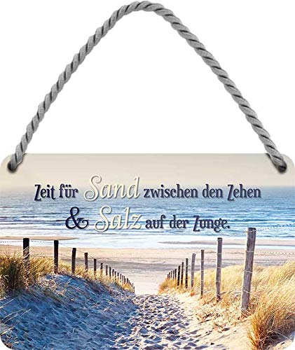 schilderkreis24 Blechschilder Kollektion 18x12cm – Nordsee, Ostsee & Meer: Dekoration & Geschenkideen mit maritimen Sprüchen (Zeit für Sand zwischen den Zehen. Salz)