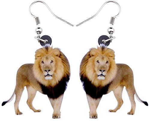 DUOWEI Cute Tiger Ohrringe Acryl Schleich Tiere Schmuck Geschenke Für Damen Frauen Mädchen Double Sided (Braun A)