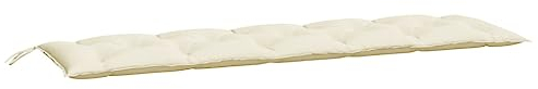 vidaXL Gartenbankauflage, Bankauflage Sitzkissen Outdoor, Polsterauflage Auflage für Gartenbank, Bankpolster Bankkissen, Cremeweiß 180x50x7cm Oxford-Gewebe
