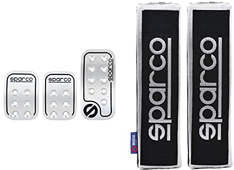 Walser 16959 Pedalset Sparco Racing 3 - teilig & SPC Gurtpolster Set schwarz