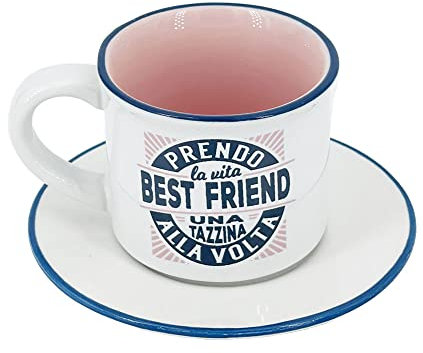 Taza de café personalizada con platillo – Best Friend