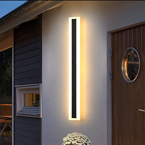 ZTWLEED Applique da Parete Esterno LED,8W Lampada da Parete Bianco Naturale 4000K,Applique da Esterno Lunga Impermeabile IP65 Luci da Parete LED per Villa Giardino Balcone,Nero 40CM 110-240V
